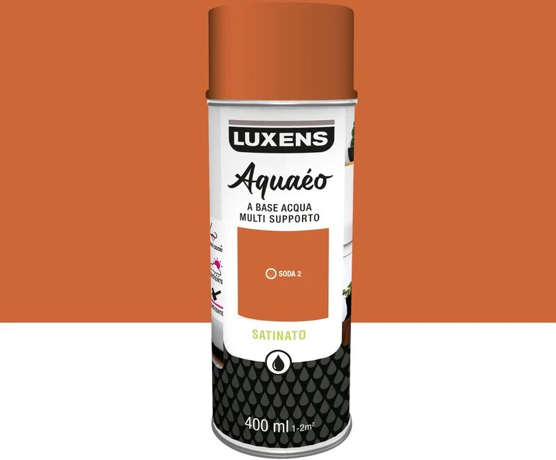 luxens smalto spray  aquaéo base acqua arancione soda 2 satinato 0.4 l