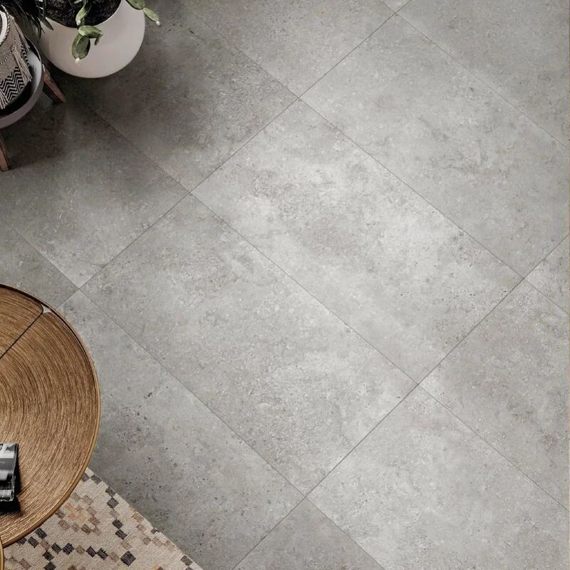 tuscania ceramiche piastrella da pavimento e rivestimento interno rettificato colosseo in gres porcellanato grigio 61 x 61 cm, sp 10 mm traffico intenso (pei 4/5) r10