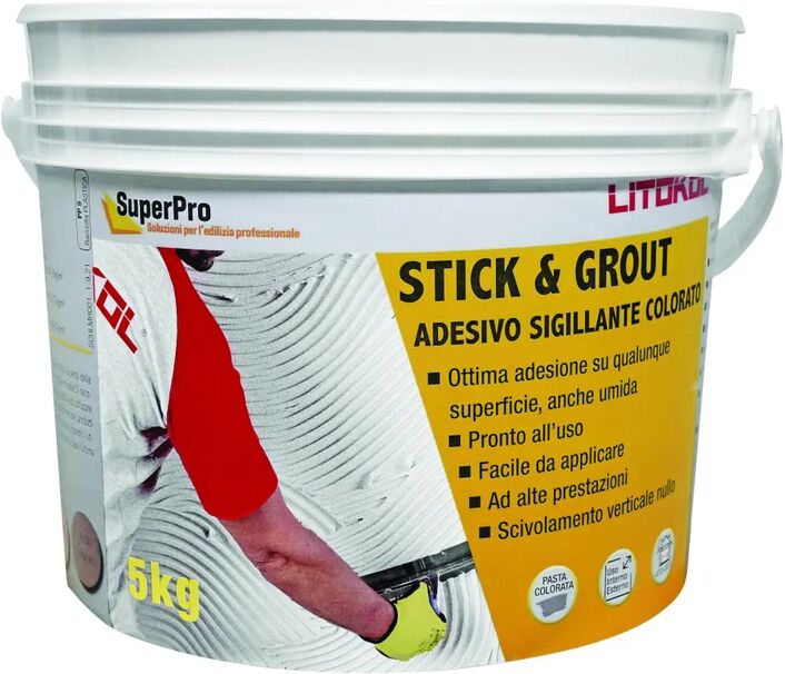 litokol colla in pasta stick&grout testa di moro  5 kg testa di moro