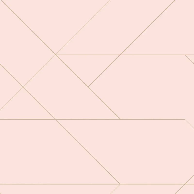 esta carta da parati grafico rosa e oro, 53 cm x 10.05 m