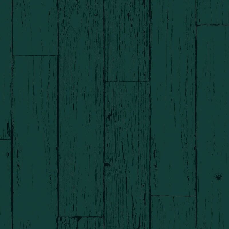 esta carta da parati tavole legno invecchiato smeraldo, 53 cm x 10.05 m