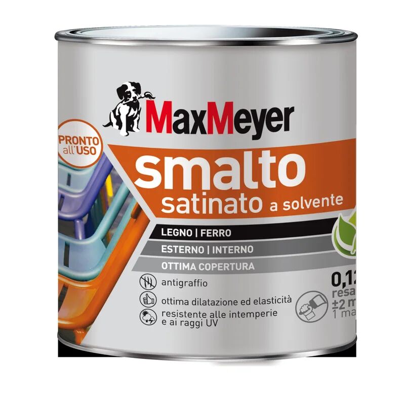 maxmeyer vernice da esterno per legno e ferro  smalto a solvente nero ral9005, 0.125 l