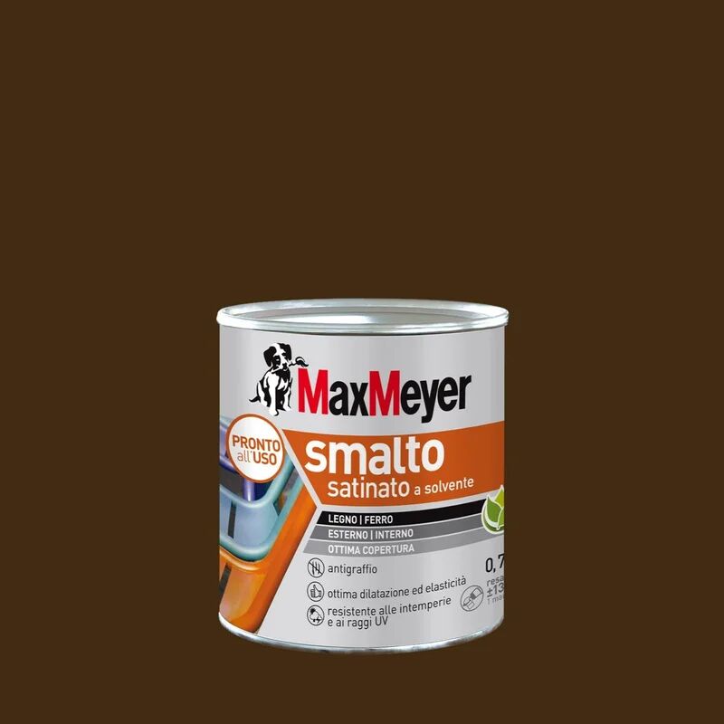 maxmeyer vernice da esterno per legno e ferro  smalto a solvente marrone testa di moro ral8017, 0.75 l