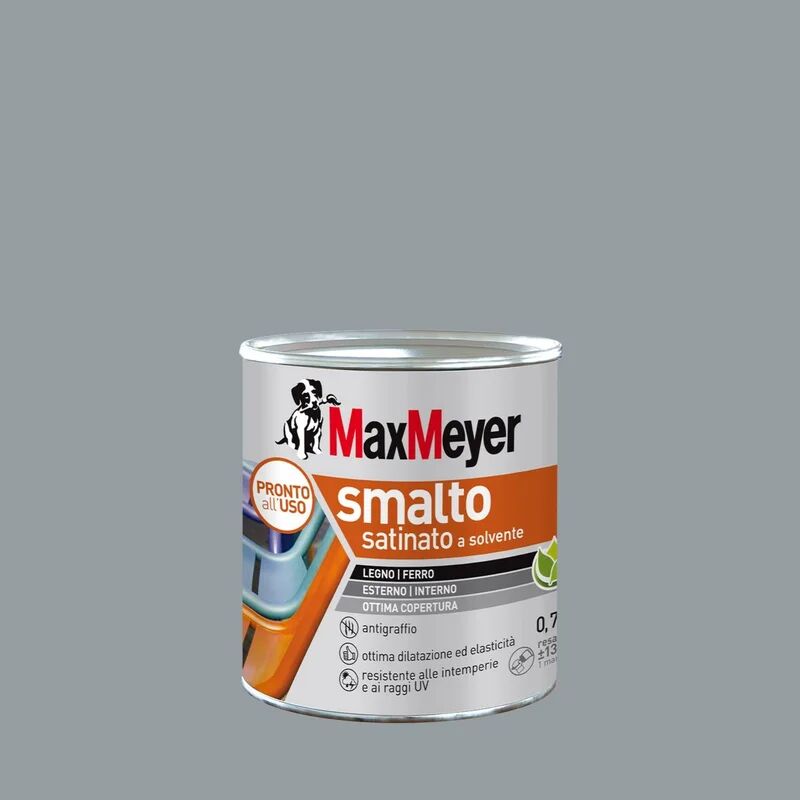 maxmeyer vernice da esterno per legno e ferro  smalto a solvente grigio medio ral7040, 0.75 l