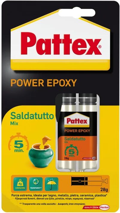 pattex colla per riparazioni epossidica per legno, metallo, pietra, ceramica, plastica  6 pezzi 28g