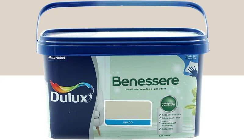 dulux pittura per interni super lavabile,  beige naturale opaco, 2.5 l