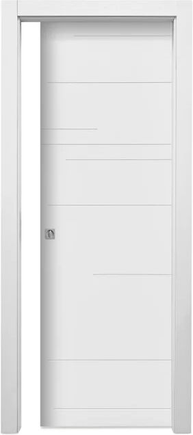 leroy merlin porta scorrevole line bianco l 60 x h 210 cm reversibile