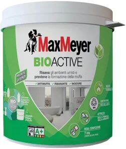 maxmeyer pittura per interni traspirante, antimuffa,  bioactive bianco opaco, 0.75 l