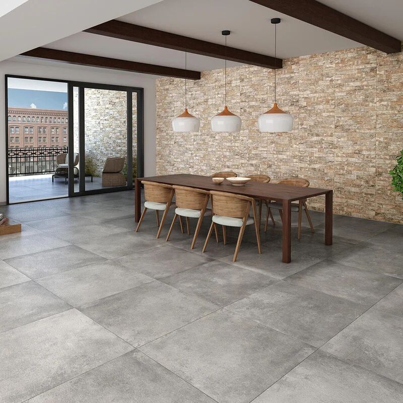 tuscania ceramiche piastrella da pavimento interno rettificato meteora in gres porcellanato grigio 90 x 90 cm, sp 0.95 mm traffico medio (pei 2/5) r10