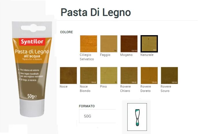 syntilor - pasta di legno all' acqua 50 gr rovere scuro