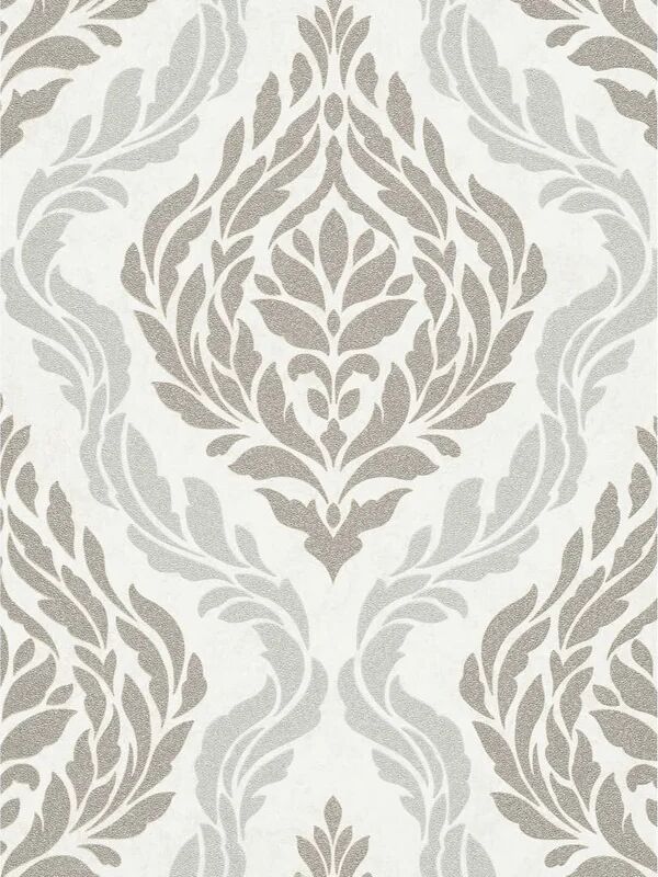 dutch wallcoverings carta da parati medallion bianco e argento