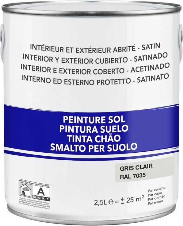 centrale brico pittura per pavimenti esterni / interni grigio chiaro satinato 2,5 l