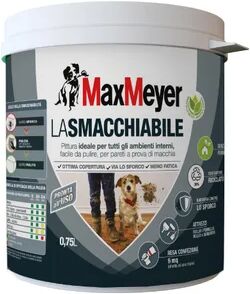 MAXMEYER Pittura per interni smacchiabile,  La smacchiabile bianco opaco, 0.75 L