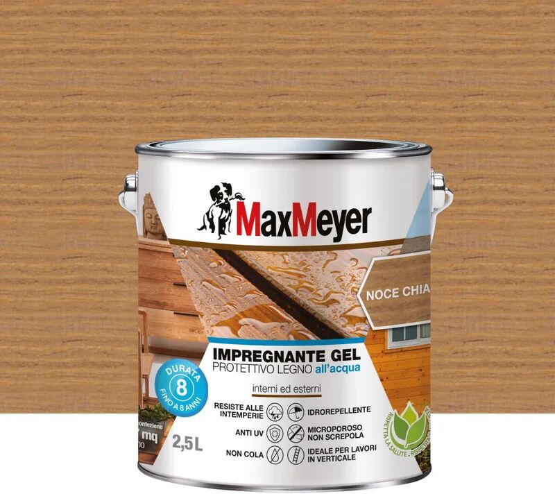 MAXMEYER Impregnante per legno da esterno a base acqua  noce chiaro