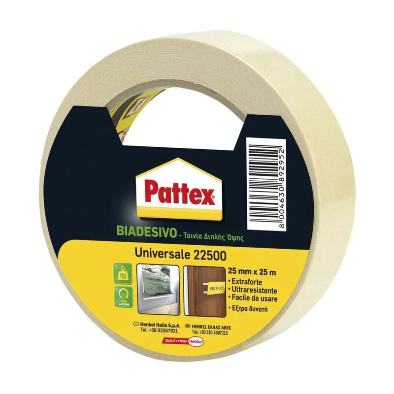 Pattex Nastro bi-adesivo Universale 25 m x 25 mm bianco