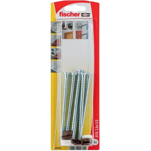 fischer vite   testa piatta in acciaio l 112.0 x Ø 7.5 mm, 6 pezzi