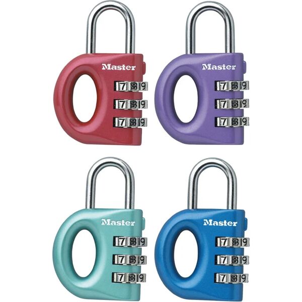 master lock lucchetto con codice  in zama ansa h 17 x l 11 x Ø 3 mm