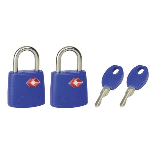 master lock lucchetto con chiave  tsa in zinco ansa h 13 x l 11 x Ø 3 mm, 2 pezzi