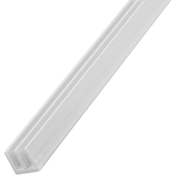 standers profilo doppia u  in pvc bianco opaco l 1 m 15x19 mm