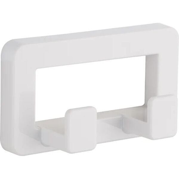 leroy merlin gancio appendiabiti da avvitare  funky in plastica bianco lucido 2 ganci l 11 x h 6.2 cm