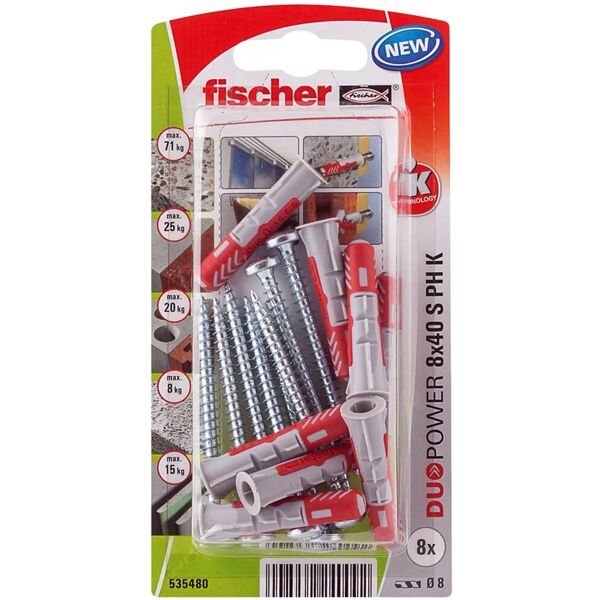 fischer tassello  l 40 mm, Ø 8 mm, 8 pezzi