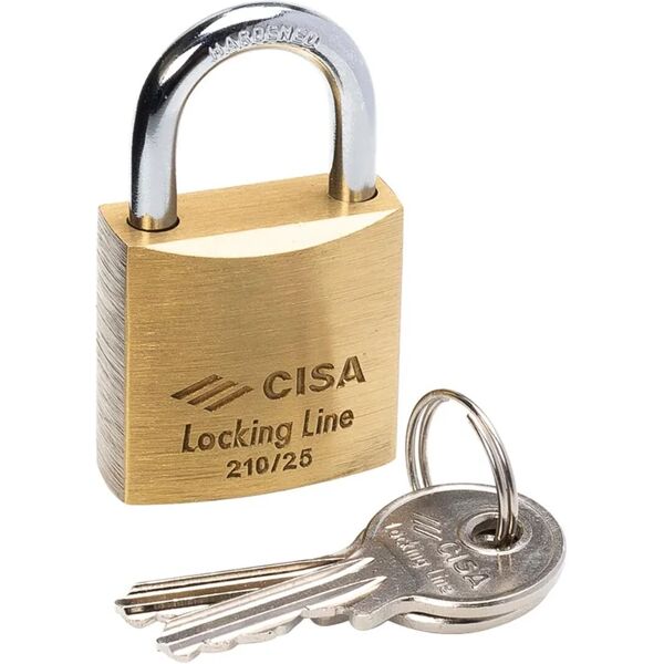 cisa lucchetto con chiave  locking line in ottone ansa h 13.1 x l 13.5 x Ø 3.9 mm