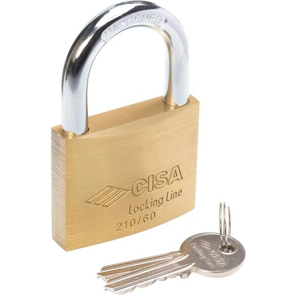 cisa lucchetto con chiave  locking line in ottone ansa h 34.7 x l 33.5 x Ø 9.5 mm