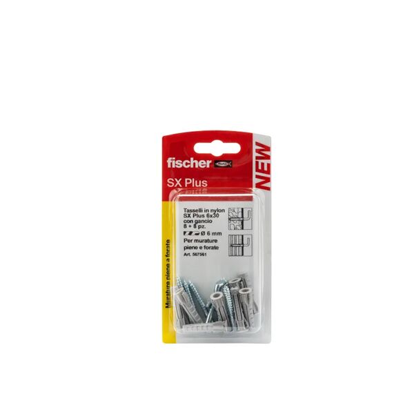 fischer tassello per materiale forato  l 30 mm , Ø 6 mm, 8 pezzi