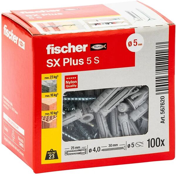 fischer tassello  l 25 mm, Ø 5 mm, 100 pezzi