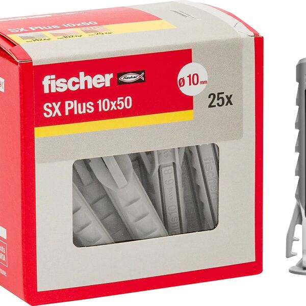 fischer tassello per materiale forato  l 50 mm , Ø 10 mm, 25 pezzi