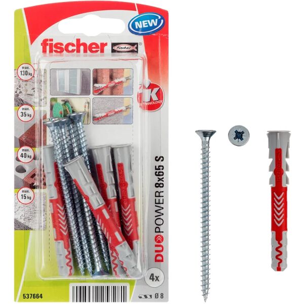 fischer tassello universale  l 65 mm, Ø 8 mm, 4 pezzi