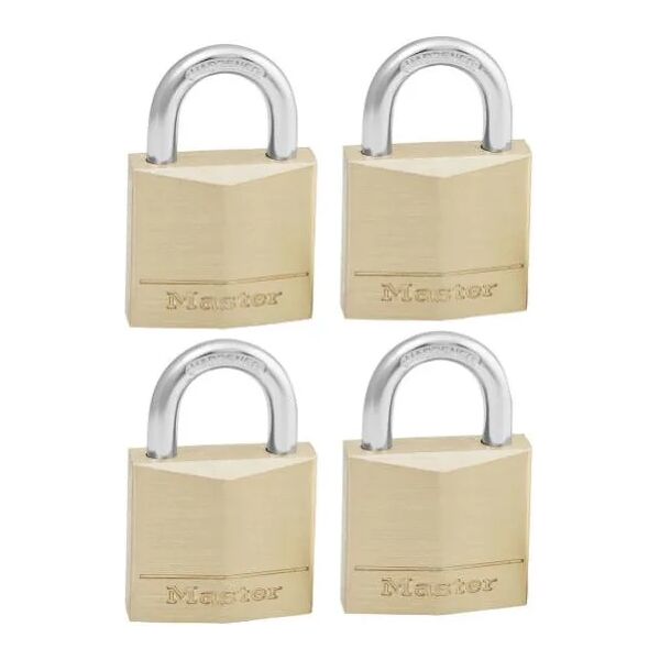 maytronics master lock 130eurd confezione da 4 lucchetti con chiavi in ottone, oro, 4.9 x 3 x 1.2 cm