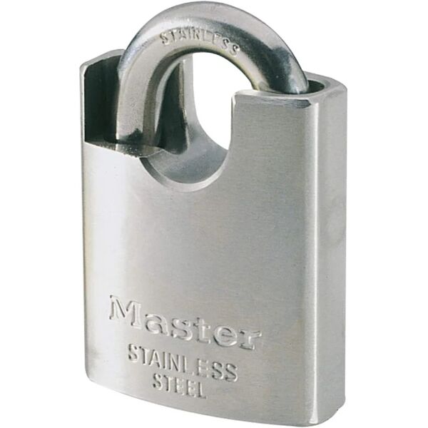 master lock 550eurd lucchetto marino a chiave e archetto con protezione, grigio, 9 x 5 x 2.3 cm