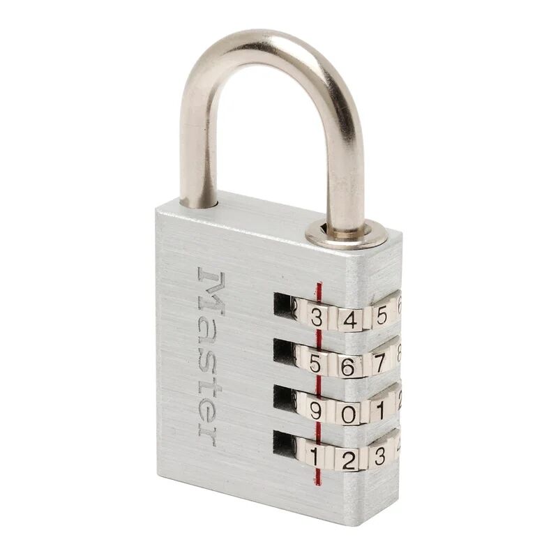 master lock lucchetto con codice  in alluminio ansa h 27 x l 22 x Ø 6 mm