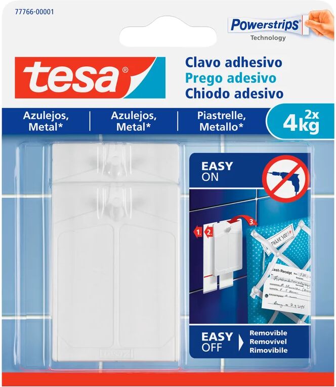 tesa gancio adesivo  2 pezzi portata massima 4 kg