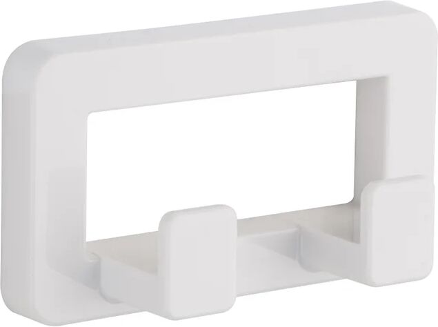 leroy merlin gancio appendiabiti da avvitare  funky in plastica bianco lucido 2 ganci l 11 x h 6.2 cm