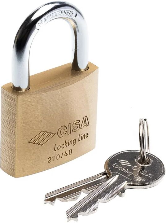 cisa lucchetto con chiave  locking line in ottone ansa h 22.4 x l 22.1 x Ø 6.3 mm