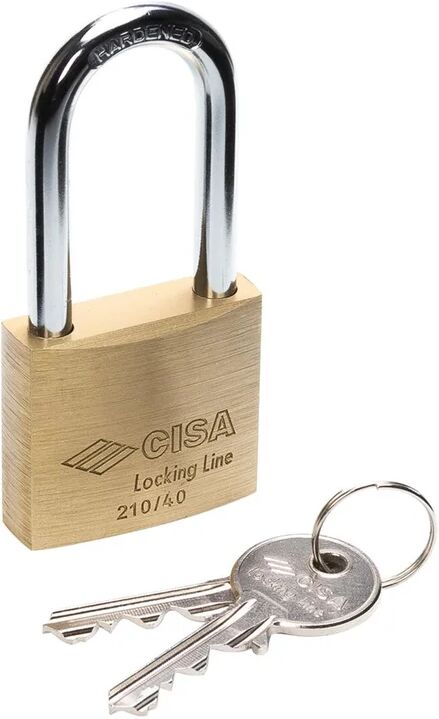 cisa lucchetto con chiave  locking line in ottone ansa h 40 x l 22.1 x Ø 6.3 mm