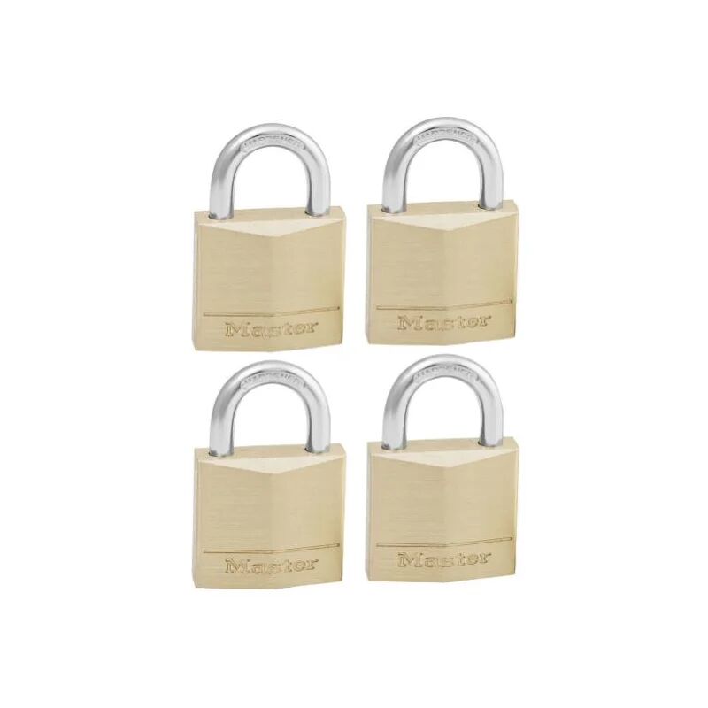 maytronics master lock 130eurd confezione da 4 lucchetti con chiavi in ottone, oro, 4.9 x 3 x 1.2 cm