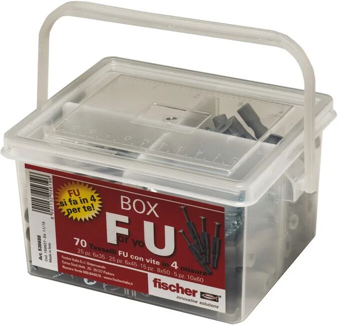 fischer fu box diy valigetta tasselli (70 pz.)