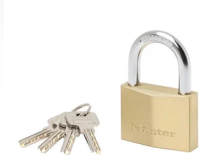 masterlock master lock 2960eurd lucchetto con chiave in ottone extra sottile, oro, 8,8 x 6 x 2,1 cm