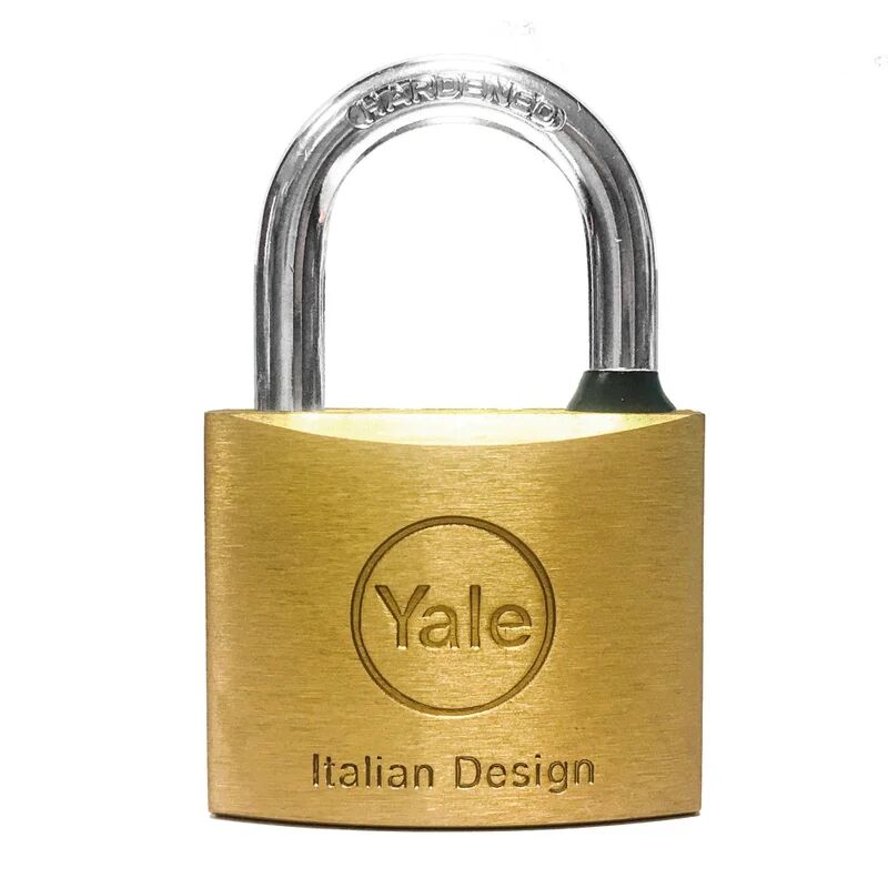 Yale Lucchetto con chiave  in ottone ansa H 14 x L 13 x Ø 13 mm