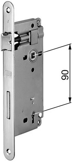 AGB - SERRATURA DA INFILARE PER PORTE INTERNE (A45) PATENT D90 F18 E50 CON BORDI TONDI - OTTONE