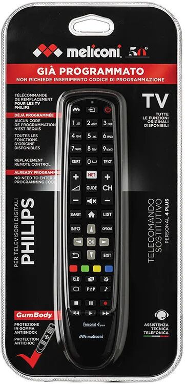 meliconi gumbody personal 4 plus telecomando ir wireless tv pulsanti