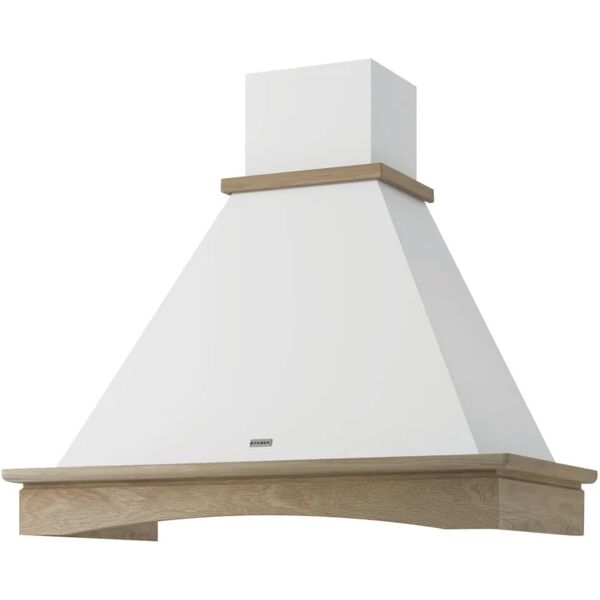 faber cappa a parete ranch o1 90 srm ng   bianco cornice legno l 90 cm