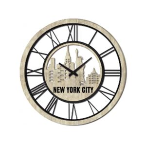 Leroy Merlin Orologio a parete New York city in mdf, multicolore