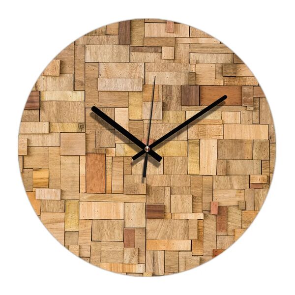 leroy merlin orologio wood in legno, multicolore Ø 34 cm