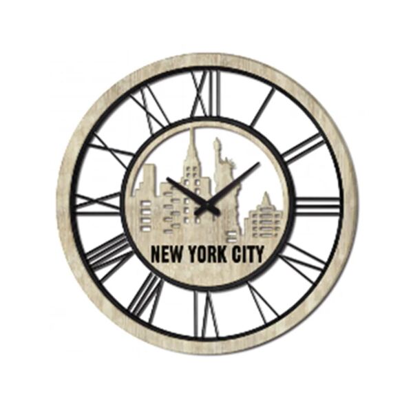 leroy merlin orologio a parete new york city in mdf, multicolore