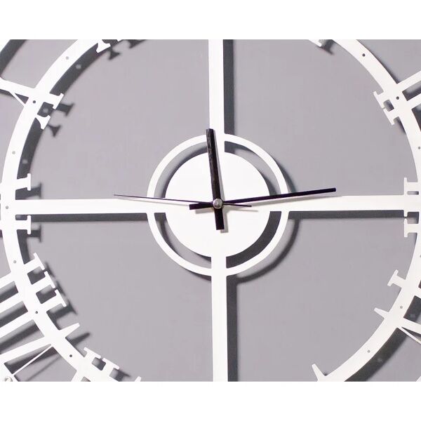 homemania orologio da parete vintage in metallo, bianco,
