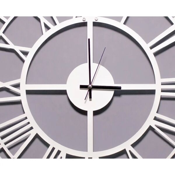 homemania orologio da parete vintage in metallo, bianco,